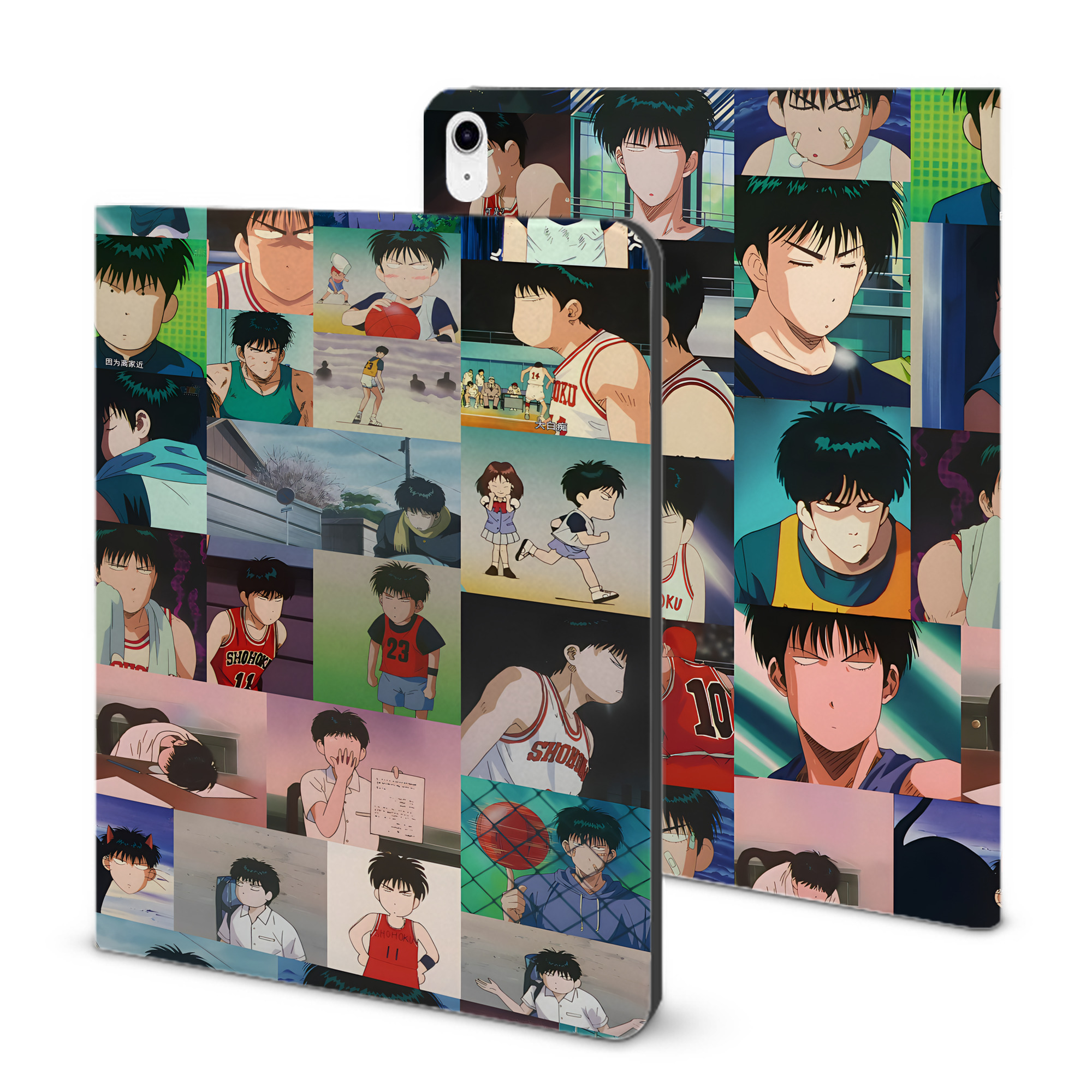 （画像用） SLAM DUNK／スラムダンク IPad ケース ブック型 PUレザー TPU 耐衝撃 軽量 薄型 ペン収納なし 全面保護 IPad 各モデル対応